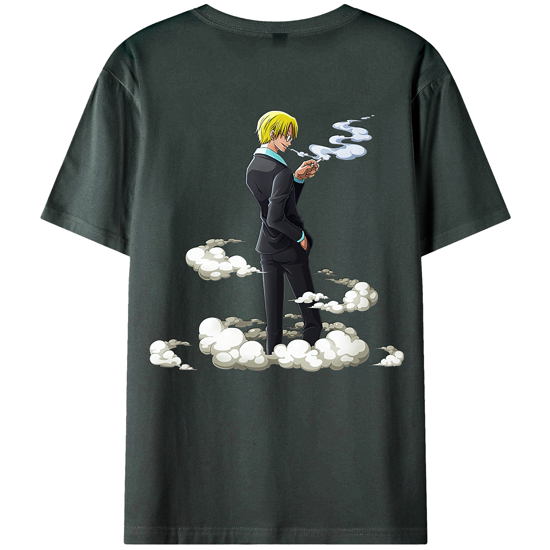 （画像用） ワンピース サンジ ONE PIECE Sanji 綿100％ メンズ半袖Tシャツ（バックプリント） 通気性